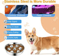 2 Pack Stainless Steel Slow Feeder Dog Bowls, Non-Slip Metal Pet Bowls for Fast Eaters, Anti-Gulping Bloat Prevention Do