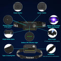 SEVENKA 2in1 UV Headlamp Flashlight Black Light & White Light, Rechargeable LED Hands Free Blacklight 395nm, Mini Ultrav