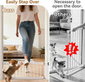 Fldofaves Dog Gate - 18"-45" Adjustable Extra Wide Metal Baby Gate to Step Over, 10" Tall Small Pet Gate with 3 Extensio