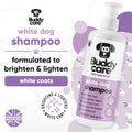 White Dog Shampoo by Buddycare | Dry Skin & Itchy Skin Relief for Smelly Dogs | Deep Cleansing Shampoo for Dogs Puppy Se