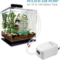 PULACO Dual Outlet Aquarium Air Pump, Quiet Oxygen Pump with Accessories for 10 to 100 Gallon
