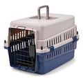 Freepet Hard-Sided Pet Carrier for Cats and Small Dogs, 20" Sturdy Travel Kennel with Secure Wire Door & 360° Ventilation, Portable Plastic Crate for Vet Visits & Car Travel (Blue/Grey)