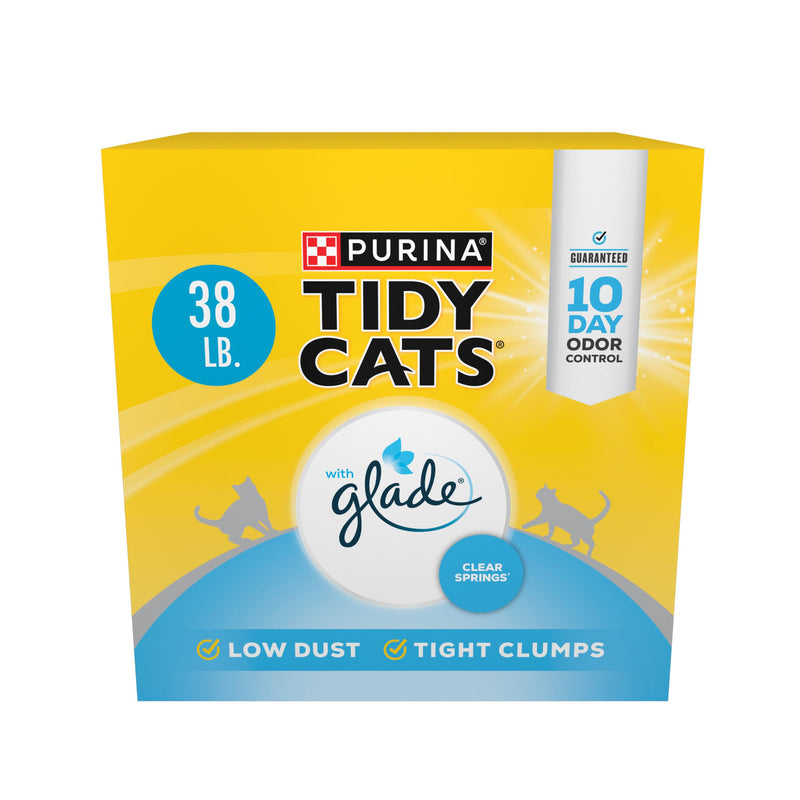 Purina Tidy Cats Lightweight Cat Litter, Clumping Multi Cat, Glade Clear Springs Odor Control, Low Dust, 38 lb. Box