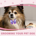 Naturahand 22 Pieces Cute Dog Hair Bows with Elastic Rubber Bands, Small Puppy Hair Accessories with Butterfly Flower Pearls Double Bow for Pets Dogs Cats Hair Grooming (Purple and Pink)