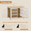 42" Furniture Style Large Dog Crate with Wheels, Metal Chew-Resistant Dog Kennel Indoor for Large & Medium Dogs, 41.9" W