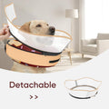 Supet Raised Inflatable Dog Cone After Surgery - Adjustable Recovery Donut Collar with Removable Shield to Stop Licking Wounds & Protect Stitches - Soft Dog Cone Alternative for Large Dogs (Brown,L)