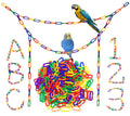 Hyamass 200-Piece Rainbow Plastic Chain Links & Toys - Interlocking C-Clip Bird Cage Accessories for Parakeets, Sugar Gliders, Small Pets (Climbing/Swinging Toys)