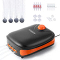 FEDOUR 4W/5W/8W Aquarium Corded Electric Air Pump, 96GPH/160GPH/256GPH Dual Outlet & 4-Outlet Oxygen Pump, Ultra Quiet A