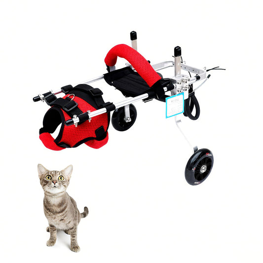 TOSPHU Cat Wheelchair Adjustable 2 Wheels Pet Wheelchair Lightweight Cat Support Wheels for Rehabilitation Aid for the Back Legs of Aging, Arthritic, Injured, Disabled, Weak Cats/Pets (XS)
