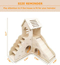Hamster Hideout Cage Accessories - Hamster House and Habitat Wooden Hide Hut with Climbing Ladder and Slide for Dwarf Ge