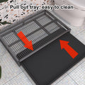 Dog Potty Tray Toilet Pee Pad Holder Dog with Reinforcing Crossbeam Training Tray Metal Pet Litter Box for Indoor Outdoor Easy to Clean Keeps Paws Floors Clean Black S: 21.3 x 14.7 x 3.2 Inch