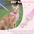 NCMAMA Cat Harness and Leash Set,Escape Proof Adjustable Kitten Harness with Cute Pink Bow,Breathable Reflective Strips Harness for Kitty Puppy Bunny for Walk Travel and Indoor Use (Pink XS)