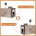 Dwanton Litter Box Enclosure, Cat Litter Box Furniture Hidden, Reversible Entrance Can Be on Left or Right Side, Wooden Cat Washroom Indoor, Greige, 27.6 Inches