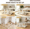 Jalove Acrylic Dog Playpen Indoor, 24“ H Plastic Pet Playpen with Door, Clear Pet Play Pen for Puppy Rabbit, Easy Assemble Dog Pen, Preferable for Small Cage, White 10 PCS