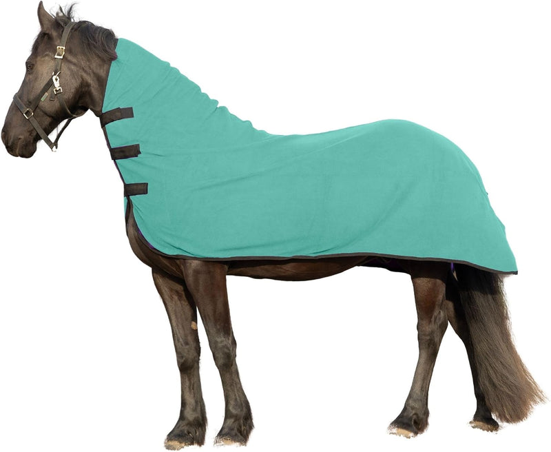RESISTANCE Fleece Contour Horse Cooler — Anti-Sweat Moisture Wicking, 3 Quick-Grip Neck Closures, Tail Cord, Durable Hem