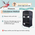 SYOOY Bird Cage Cover Good Night Birdcage Cover Universal Blackout Bird Parrot Cage Cover Durable Washable for Parakeets Lovebirds Budgies Macaw Conure Square Cages - Black