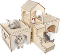 Bissap Wooden Rabbit Hideout Castle, Extra-Large Habitat Hut for Small Pet