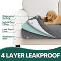 PAWFINITY Waterproof Couch Cover for Dogs, Pee Proof Pet Blanket, Paw Print Quilted, Pet Hair Resistant, Scratch-Resistant, Washable Furniture Protector for 2-3 Seat Sofa and Bed, 30x70 Inch, Grey