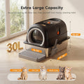 Enclosed Cat Litter Box, Stainless Steel Litter Box with Lid