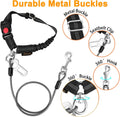 Chew Proof Dog Car Seat Belt, 2 in 1 Steel Cable Dog Car Accessories Headrest Restraint Doggie Car Seatbelt for Medium L