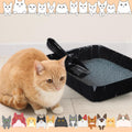 Bokon 50 Pcs 25 Set Disposable Litter Boxes for Cats with Scoop 15.7 x 11.8 x 3'' Plastic Cat Litter Tray Large Kitten Pan for Kitty Rabbit Guinea Pig Hamster Pets Supplies Travel Home Toilet(Black)