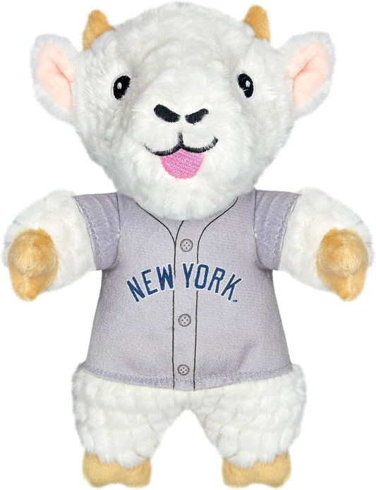 MLBPA Aaron Judge Goat Plush Toy for Dogs and Cats with Squeaker, Wearing a Team Player Jersey! MLB New York Yankees Fun