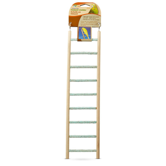 Penn-Plax Bird-Life Trimmer Plus Cement & Wood 9 Step Ladder – Cement Made from Crushed Sea Shells – Great for Small Birds (BA243)