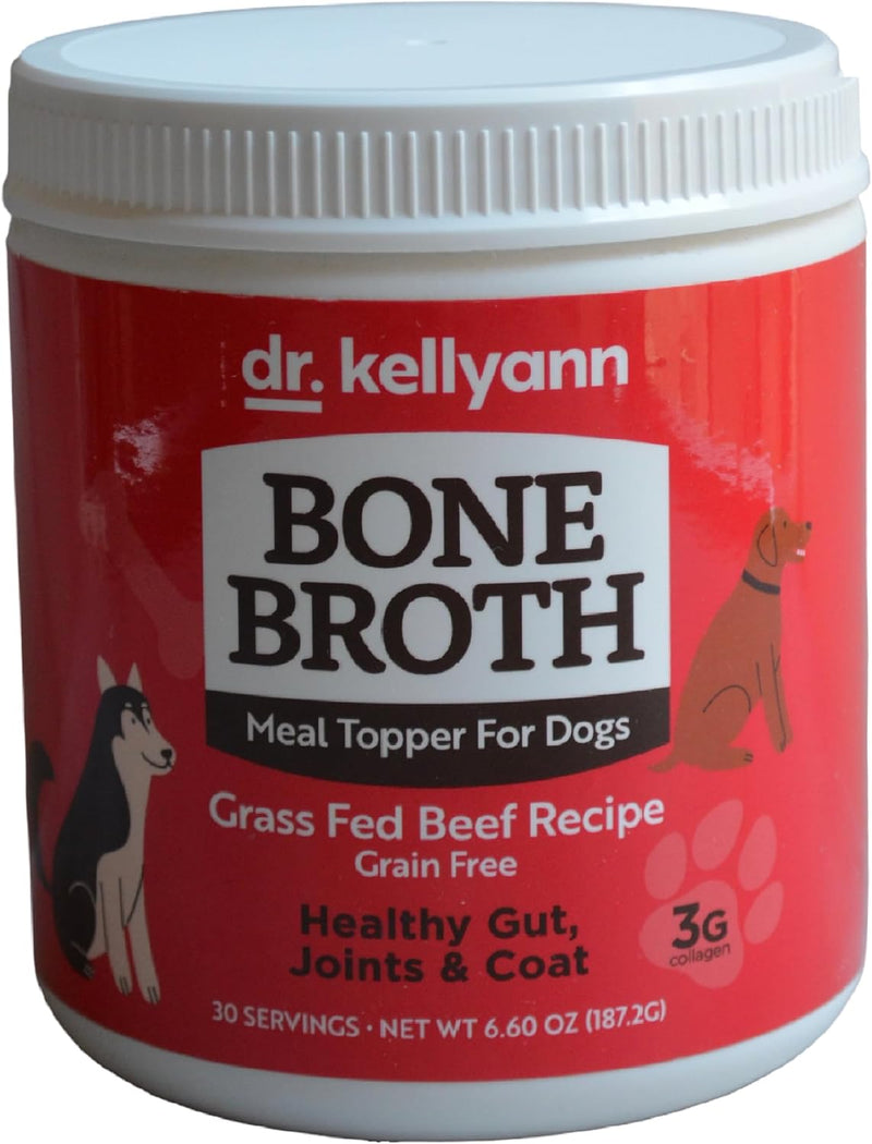 Dr. Kellyann Bone Broth Meal Topper for Dogs | Grass-Fed Beef Recipe | 3g Collagen | Supports Healthy Digestion & Joints