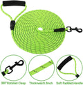 Vivifying Floating Long Dog Leash, 20ft Dog Training Leash for Swimming and Lake, Reflective Long Rope Lead with Soft Handle for Outside, Yard, Camping, Hiking and Beach (Green)