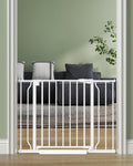 Cideny Baby Gate No Drilling, 29"-40" Auto Close Dog Gate Indoor for Doorways & Stairs, Pressure Mounted Adjustable Pet Gate, Easy Walk Through Child Gate for Children & Pets Stroller Friendly, White