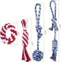 Depets Dog Rope Toys for Small Dogs, 4-Pack Durable Puppy Rope Chew Toys for Teething, Puppy Tug of War Interactive Toy, Washable Knot Dog Toy for Dental Care & Anxiety Relief