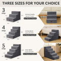 Aodisman Pet Stairs for High Bed, 5-Step Dog Stairs for Small Dogs, Indoor Non-Slip Dog Steps for Old Cats, Puppy, Small Medium Dogs,22.6" H,Gery