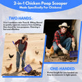 Chicken Poop Scooper Rake 2-in-1,304 Stainless Steel Shovel Head, Chicken Litter Scoop with Handle for Chicken Coop for 