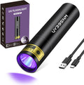 UV Flashlight Black Lights Wood’s Lamp Powerful Mini Portable, LED 395nm USB Rechargeable Ultraviolet Blacklight Flashli