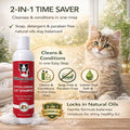 Warren London Hypoallergenic Cat Shampoo + Conditioner – Unscented 8 oz | Shea Butter Moisturizes Dry Skin & Reduces Dandruff | Soap-Free 2-in-1 for Dander & Allergy Control | Made in USA