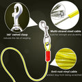30ft Retractable Dog Leash, 2-in-1 Retractable Dog Lead for Zipline, Aerial Run Cable Trolley Or Stake Anchor, No Tangle