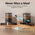 DownyPaws Automatic Cat Feeder 2 Cats, Rechargeable Timed Food Dispenser BK