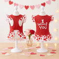XPUDAC 4 Pieces Dog Dress Girl Clothes for Dogs Girl Flower Dresses for Small Dogs Apparel Colorful Small Dog Clothes Fe