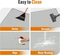 Bartuke Silicone Cat Litter Mat, 46" x 32" Extra Large Cat Litter Box Mat Litter Trapping Mat for Scatter Control, Waterproof, Soft on Kitty Paws, Clean Floor (Grey)
