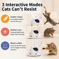 3-in-1 Auto Laser Cat Toy, USB Recharge Motion Activated Kitten Feather Chase Toy