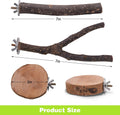8PCS Bird Perches Set Natural Apple Wood Bird Cage Accessories Wooden Parrot Stand Hardwood Branches for Parakeets, Budg
