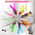12PCS Interactive Kitten Toys, Retractable Indoor Cat Wand Toys with Replacement Teaser, Rainbow Ribbon and Make Exercis
