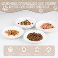 6 Pack Cat Food Bowl, Ceramic Cat Bowls, Anti Whisker Fatigue Cats Bowl Set,5.5 Inches Shallow Wide Kitten Plates for Food and Water (White-A)