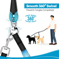 XiaZ Double Dog Leash for Two Dogs Perfect for Small Medium Dogs, 3/8”Blue