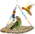 MUYG Large Seagrass Mat for Birds,Triangle Cockatiel Seagrass Hammock Natural Woven Sea Grass Mats for Birds,Parrot Foraging Grass Swing Toys for Medium Parakeets Lovebirds Cockatoos