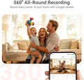 xpai 4K UHD Indoor Camera, 64G Built-in Storage No Subscription,Pet Camera Indoor with Phone App,Work as Baby Monitor/Cat/Dog Camera,360°Pan&Tilt,Two-Way Talk,Privacy Mode,AI Tracking/Detection