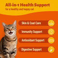 MULTIBITES 24-in-1 Vitamins Supplements and Taurine for Cats with CoQ10, Lysine, Glucosamine, Omega 3 - Cat Vitamins for Indoor Cats for Heart Health, Immunity Support, Shiny Skin&Coat- 330 Bites