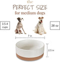 Mora Ceramic Pet Bowl Size Medium - Food/Water Dish for Large Puppies, Cats, Retrievers, Medium Sized Dogs, ect. 28oz or