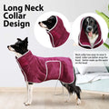 Dog Bathrobe Towel Drying Coat - Super Absorbent Bath Robe for Drying Dogs Large, Soft Adjustable Collar & Belly Strap F