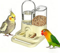 2-in-1 Automatic No Mess Bird Feeder & Gravity Waterer Dispenser for Cage